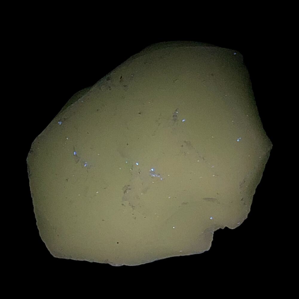 Jadeite Green Art Glass Cullet Glowing Manganese Slag Glass #4GL98